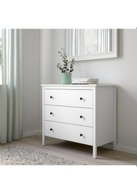 Resim 3 Çekmeceli Şifonyer, Koppang Meridyendukkan Beyaz Renk 90x83 Cm 