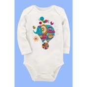 Resim Limon Organik Baskılı Pamuklu Unisex Bebek Body UZUNKOLE11 