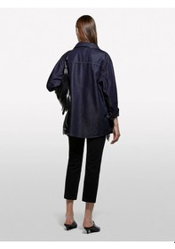 Resim Sisley Pamuk Ve Liyosel Karışımlı Çıtçıtlı Denim Gömlek Kadın Açık Mavi Gömlek - 325a547zlq09d 