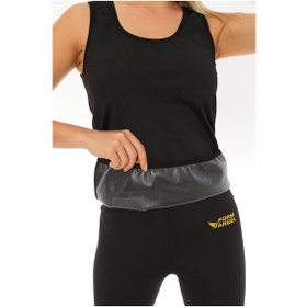 Resim Unisex Battal Boy Orijinal Kadın Sauna Terleten Termal Sauna Atlet Siyahsarı 