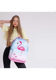 Resim Kaukko İlkokul Sırt Çantası Büyük Boy Rainbow Flamingo 1395 