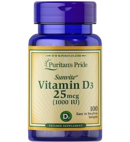 Resim Puritan's Pride Vitamin D3 25 Mcg 1000 Iu 100 Yumuşak Kapsül 
