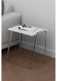 Resim Tepsi Zigon Sehpa Beyaz 