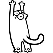 Resim Gerinen Kedi - Araç, Oto, Laptop, Duvar Uyumlu Sticker 15*22 cm 