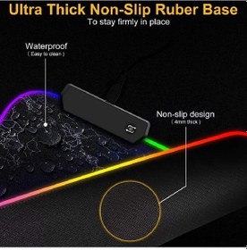 Resim Büyük Rgb Mousepad Ve Klavye Pad Mavi Altıgen Desenli Blue Hex Tasarım Işıklı 70cm X 30cm Mouse Pad 