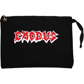 Resim Exodus Logo Siyah Clutch Astarlı Cüzdan / El Çantası - Siyah 