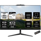 Resim MSI Modern Am242p 12m-1639xtr 23.8 Fhd 16:9 (1920X1080) I5-1235u 8gb Ddr4 512gb Ssd Dos Sıyah Aıo Pc 