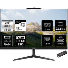 Resim MSI Modern AM242TP 12M-1678XTR i5-1235U 8GB DDR4 512GB SSD 23.8″ FHD FDOS Dokunmatik Siyah All In O 