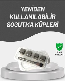 Resim shopwave Çevre Dostu Metal Buz Küpü ve Kullanışlı Klips Seti 