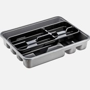 Resim Dünya Plastik ABS Plastik 38.6x31.2 cm 12 Bölmeli Çekmece İçi Kaşıklık Gri 