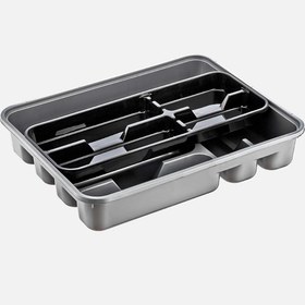 Resim Dünya Plastik ABS Plastik 38.6x31.2 cm 12 Bölmeli Çekmece İçi Kaşıklık Gri 