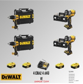 Resim Dewalt DCD805NT + DCD805NT + DCF922NT + DCF922NT 4 Adet 5 Amper Akü + Şarj Aleti Set 