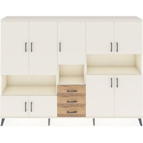 Resim Arges Dolap 13 Raflı 3 Çekmeceli 9 Kapaklı 220x30x163 Aytaşı-ayta Aytaşı-aytaşı/çam 