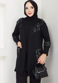Resim CNG MODA Tesettür Pul Payet Garnili Hırka 