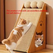 Resim 1 adet dayanıklı Sisal kenevir Kedi tırnak açacağı - Siyah görünmez yapışkan, dağınık olmaz, kanepeler için emniyetli tasarımı, çok katmanlı egzersiz ve dinlenme alanı, sağlam siselken evcil hayvan hediyesi | (Tüysüz, uzun ömürlü), Yapışkan tabla, Tırnak açacak, İşlemeli kumaş 
