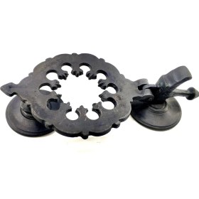 Resim Antika Tarz Dekoratif Pirinç Osmanlı Kapı Tokmağı, Taktak - 265X75MM, Oksit 