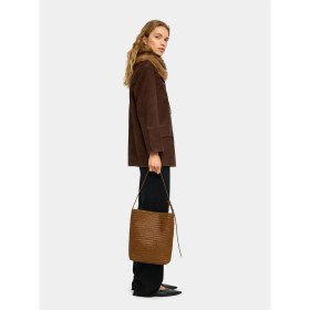 Resim Parfois Kadın Örme Deri Omuz Çantası Casual Stil ile Günlük Kullanım için Şık ve Ergonomik Tasarım 