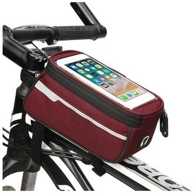 Resim Dağ Bisikleti Çantası, Yol Bisikleti Sürüşü İçin Uygundur, Ön Kiriş Çantası/eyer Çantası/üst Boru Çantası Olarak Kullanılabilir Kırmızı Kırmızı 