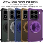 Resim Xiaomi 15 Cd Doku İçin 360 Derece Dönen Tutucu Magsafe Telefon Kılıfı Mor 