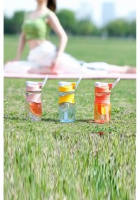 Resim Vagonlife 450ml Pipetli Tritan Su Matarası Sarı-Mavi-Turuncu VGN030 