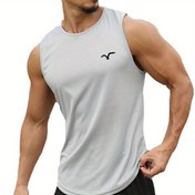 Resim Erkek Yaz Fitness Tank Üst - Turuncu, Nefes Alabilen, Nefes Alabilen, Hızlı Kuruyan, Kolsuz Spor Gömleği, Eğitim ve Basketbol için | Nefes Alabilen Kumaş | Esnek Malzeme, Ter Direnci 