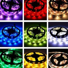 Resim 97.54cm LED Şerit Işığı - Çok Renkli RGB SMD5050 Renk Değiştiren LED Şerit, USB Kablosu ve Mini Kontrol Cihazı Yatak Odası, Parti Ev Dekorasyonu için 