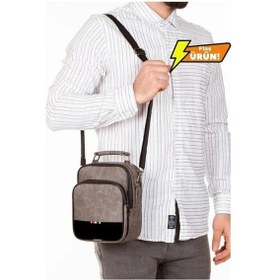 Resim Newish Polo Erkek Omuz Çantası Siyah-gri - Erkek Siyah 