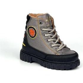 Resim Erkek Çocuk Platin Siyah İçi Kürklü Termo Taban Suya Soğuğa Dayanıklı Günlük Rahat Bot Siyah 