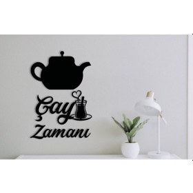 Resim Çay Zamanı Çaydanlık-duvar Yazısı 
