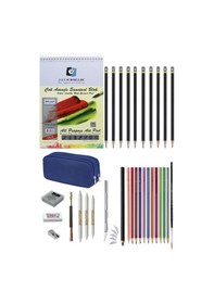 Resim Alex Schoeller 200 Gr A5 Eskiz Defterli Karakalem Faber Watercolor Kuruboya Kalemi Çizim Eskiz Seti 