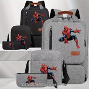 Resim 3 adet Marvel Spider-Man Sırt Çantaları - Büyük Kapasiteli, Dayanıklı Kumaşlı, Günlük Seyahat ve Kısa Mesafe Seyahat için İdeal, Seyahat Çantası | Spiderman Tasarımı | Dayanıklı Kumaş 
