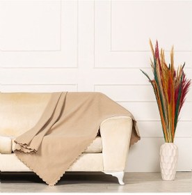 Resim Vizon Dokuma Kadife Şönil Düz Kumaş Çift Taraflı Koltuk Şalı Örtü 