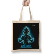Resim Baskı Dükkanı Son Goku Super Saiyajin Azul 03 Bez Çanta Uzun Saplı 