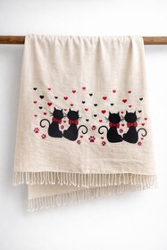 Resim %100 Organik Pamuk Peştamal |Kedi 