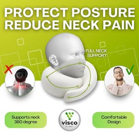 Resim Visco Planet Ortopedik Spiral Boyun Destekli Seyahat Yastığı%100 Ortopedik Visko 