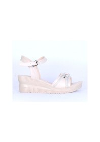 Resim Moda Ayakkabı 149 Ortopedik Kadın 7cm Sandalet Ayakkabı Krem 