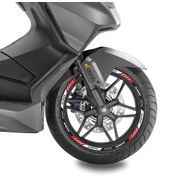 Resim Nmax Deeb Sport Reflektif Jant Şeridi Kırmızı Beyaz Gri 