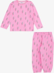 Resim Breeze Kız Bebek Pijama Takımı Şimşek Desenli 9 Ay-3 Yaş, Pembe-pembe Pembe 