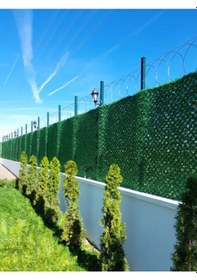 Resim 1.2x2.5 Metre Çim Çit. Bahçe Çiti. Dekoratif Telli Çit. Yapay Çim Çit 