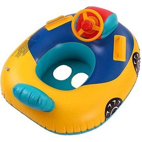 Resim Padalink 1-5 Yaş Çocuklar İçin Pvc Malzemeli Şişme Yüzme Simidi 80x65 Cm Mavi - Sarı 