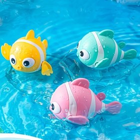 Resim 2 Adet Yüzen Palyaço Balığı Banyo Oyuncakları - Dayanıklı Çocuklar İçin Güvenli Plastik, Canlı Sarı & Pembe Siyah Çizgili, Çocuklar için Paskalya Hediyesi, Ebeveyn-Çocuk Bağlantısı için Havuz & Küvet Su Oyuncakları, Çocukların Oyun Zamanı, Oynamaya Uygun Tasarım, Yüksek Kaliteli Tasarım, Çocukların Oyun Zamanı 