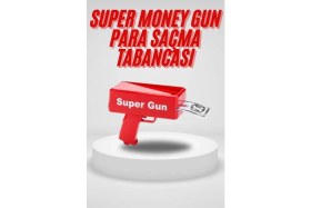 Resim Fta Ticaret Para Saçma Tabancası Kırmızı Para Fırlatma Oyuncağı Parti Eğlencesi 