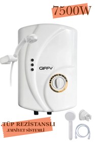 Resim giffy Elektrikli Şofben Ani Su Isıtıcı 7500w Banyo Ve Mutfak Şofbeni 3 Kademeli 