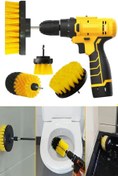 Resim SİLVERROOM 3 lü Set Matkap Ucuna Takılabilen Banyo Küvet Duşakabin Oto Lastik Koltuk Yıkama Temizleme Fırçası 