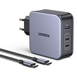 Resim Ugreen Nexode 140W USB Type-C QC 4.0 PD 3.1 GaN 3 Portlu Hızlı Şarj Cihazı 