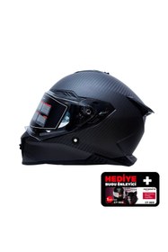 Resim Yohe FG601 Kask Karbon Full Face Motosiklet Mat Siyah Çift Vizör UV Bluetooth Yuvalı ECE 22.06 MIPS 