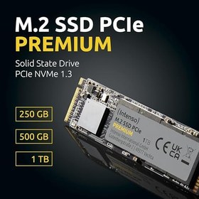 Resim Intenso 500GB M.2 SSD PCIe Premium, 2100 MB/s'ye kadar, (PCI Express Gen.3x4 NVMe 1.3, Solid State Drive) 