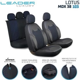 Resim Nissan Country ile Uyumlu Lüx Deri Detaylı Oto Koltuk Kılıfı Ön Arka Takım Lotus SİYAH MAVİ 