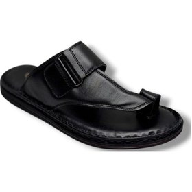 Resim Cakgo 120-26 Hakiki Deri Ultra Soft Parmak Arası Anatomik Erkek Terlik 40-47 Siyah 