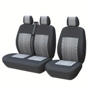 Resim Fit Most Vans Trucks Lorry Ön Koltuk Kılıfları Tekli Çiftli Araç Koltuk Kılıfları Tek Sürücü ve Çift Yolcu Koltuğu için 2+1 Koltuk Kılıfları 